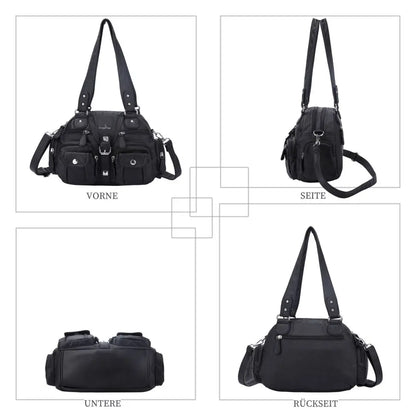 Women Small Handbags Satchel Top-handle Handbag PU Shoulder Bag 8”x11” Dumpling Pack Multi-pockets Shoulder Bag