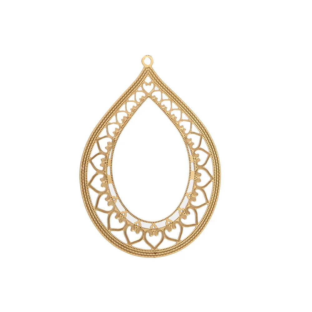 4pcs Gold Stainless Steel Filigree Earring Charm Pendants Connectors for Earring DIY Jewelry Making Supplies wholesale