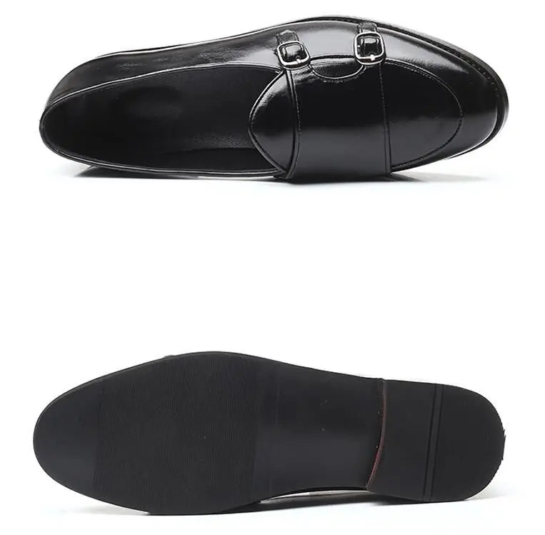 Men's Cusual Leather Shoes Wedding Party Shoes Fashion Men Slip-on Buckle Shoe Mens Loafers Moccasins Driving Flats