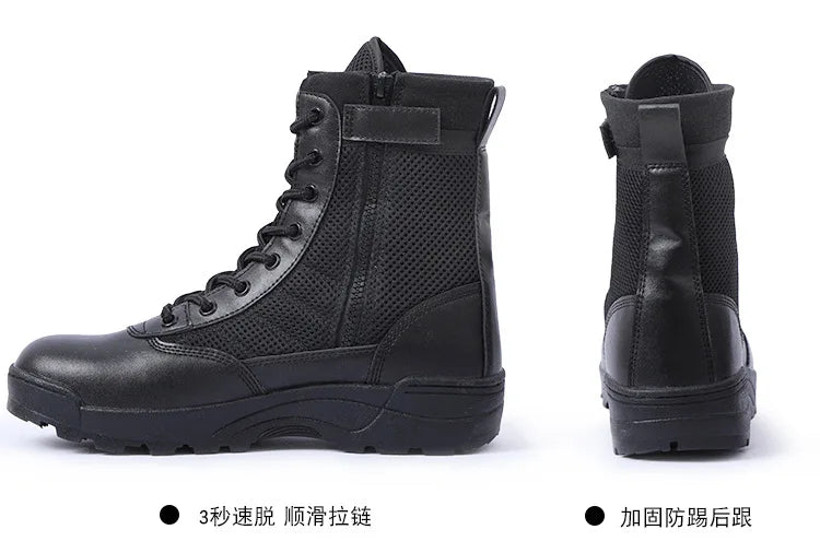 Men Breathable Mesh Tactical Boots Men Boots Outdoor Lightweight Hiking Shoes New Desert Combat Boots Work Men Shoes