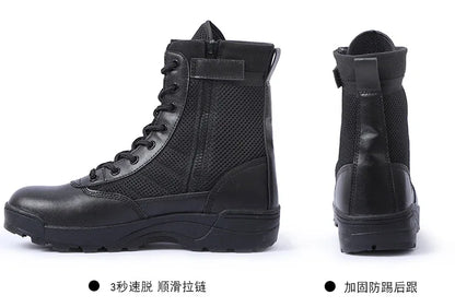 Men Breathable Mesh Tactical Boots Men Boots Outdoor Lightweight Hiking Shoes New Desert Combat Boots Work Men Shoes