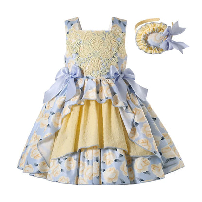 Mother Kids Baby Girls Summer Autumn Flower Bridesmaid Dresses for Children Princess Party Wedding Clothes 2368101214Y