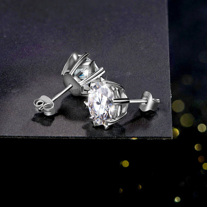 Classic 100% 925 Sterling Silver 2.0CT Moissanite Gemstone Anniversary Wedding Earrings Fine Jewelry Gift Wholesale