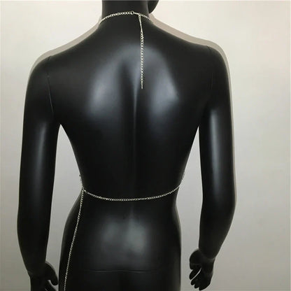 Fashion Summer Backless Tank Top Women Shiny Rhinestone Metal Sequins Halter Neck Camisole Rave Festival Party Crop Tops