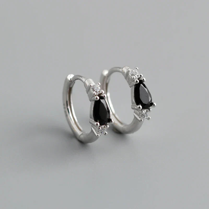 New Arrival Fashion Korean Blue Zircon Spike Geometric Stud Earrings for Women Real 925 Sterling Silver Gothic Jewelry