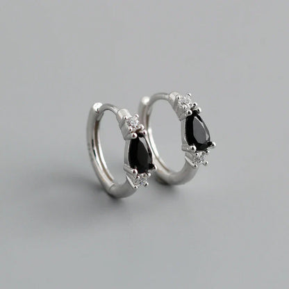 New Arrival Fashion Korean Blue Zircon Spike Geometric Stud Earrings for Women Real 925 Sterling Silver Gothic Jewelry