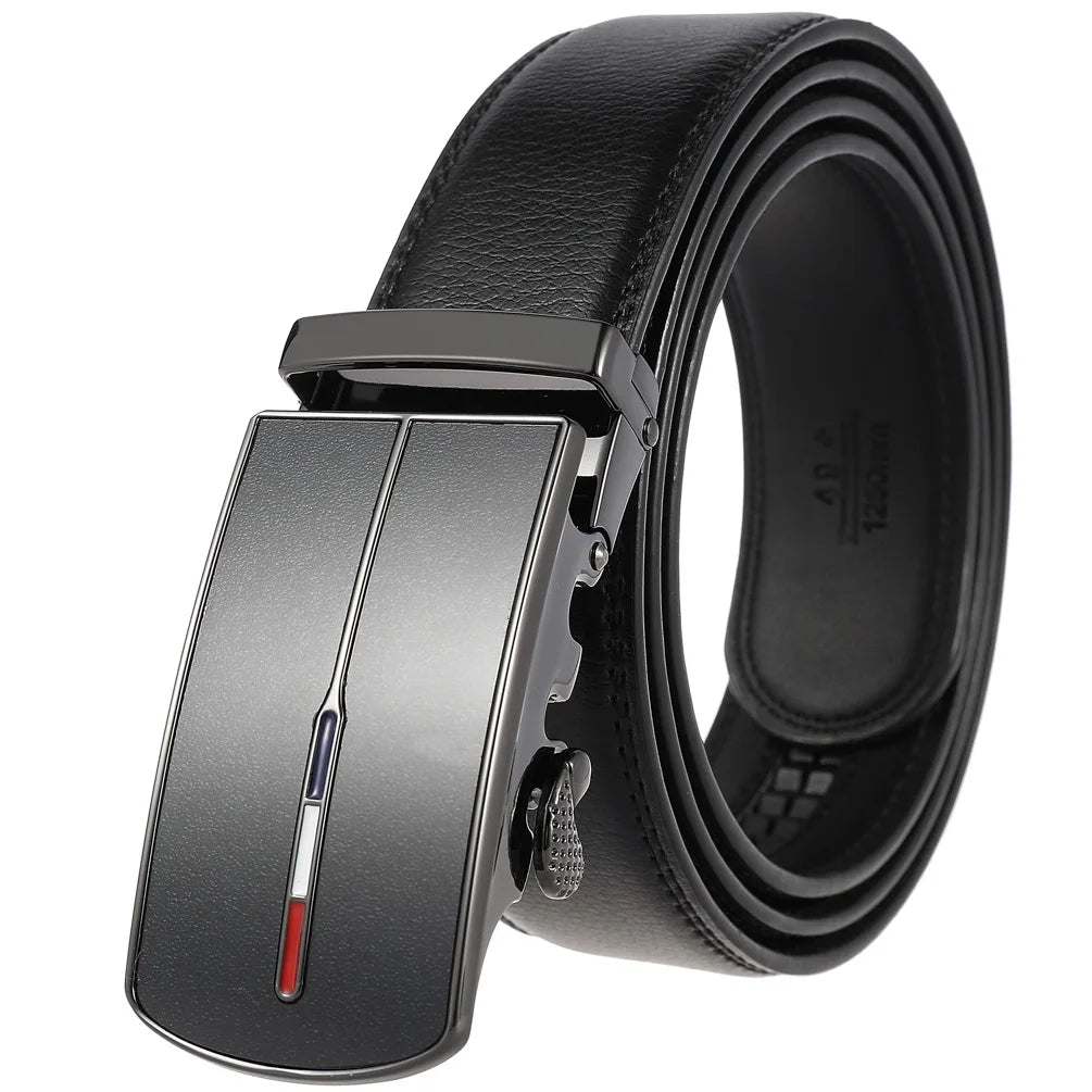 Cowskin Belt Men High Quality Leather Belts Strap Male Metal Automatic Buckle Belt for Men Formal Luxury Waistband Strap