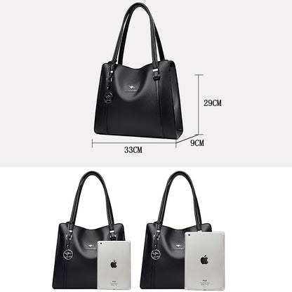 Genuine Soft Pu Leather Handbags for Women Vintage Shoulder Tote Bag Luxury Designer Ladies Large Capacity Purse Bags Sac A Main