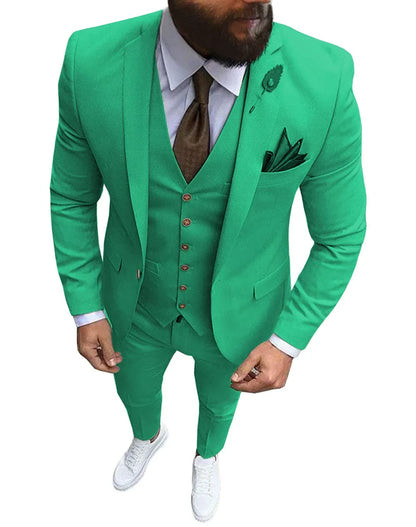 Ternos Masculinos de Baile Smoking Slim Fit 3 Peças Ternos de Casamento para Noivos