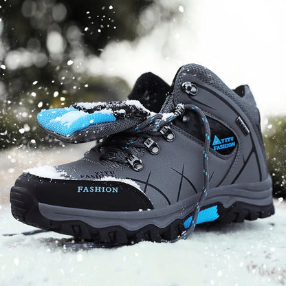 Men Winter Snow Boots Waterproof Leather Sneakers Super  Warm Men's Boots Outdoor Male Hiking Boots Work Shoes Size 39-47