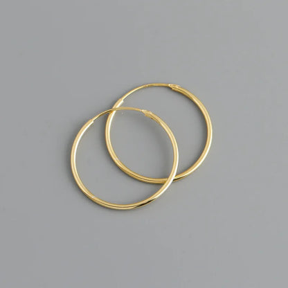 Genuine 925 Sterling Silver Fashion Korean Simple Hoop Earrings for Women Men Charming Chic Party Jewelry Accessories
