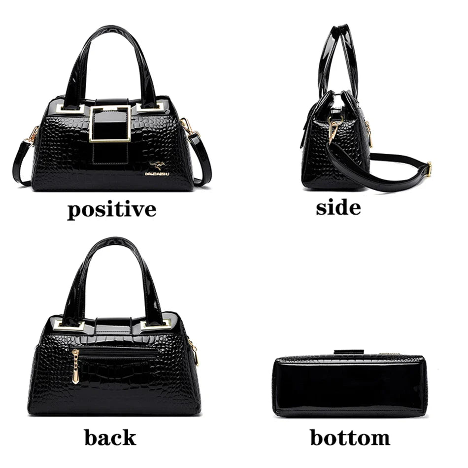 Luxury Designer Handbag Brand Crossbody Bags For Women 2024 New Crocodile Pattern Leather Shoulder Bags Casual Tote Bag Bolsos