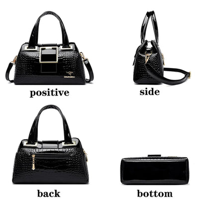 Luxury Designer Handbag Brand Crossbody Bags For Women 2024 New Crocodile Pattern Leather Shoulder Bags Casual Tote Bag Bolsos