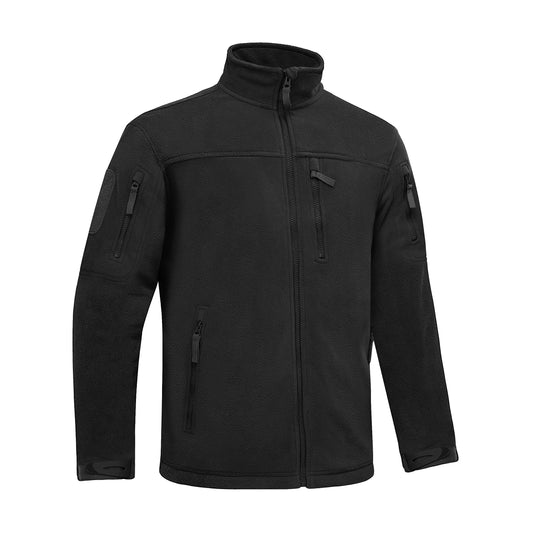 Winter Fleece Jacket Mens Zipper Pockets Work Jacket Thermal Warm Full Zip Fishing Hiking Coats Outwear Man Windbreaker