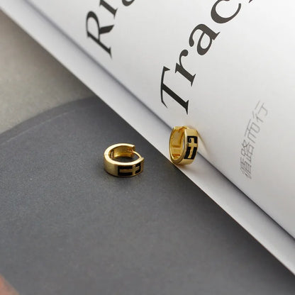 925 Sterling Silver Earring Colorful Dripping Oil Material Ear Ring Ear Buckle Rhombus Shape Trend Wild Girl Women Boy Ear Jewel