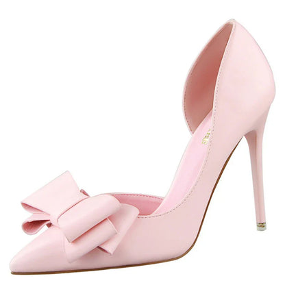 Shoes Bow-knot Woman Pumps Stiletto 10.5 Cm Women Basic Pump Pointed Toe Classic Pumps Sexy High Heels Women Shoes 2026