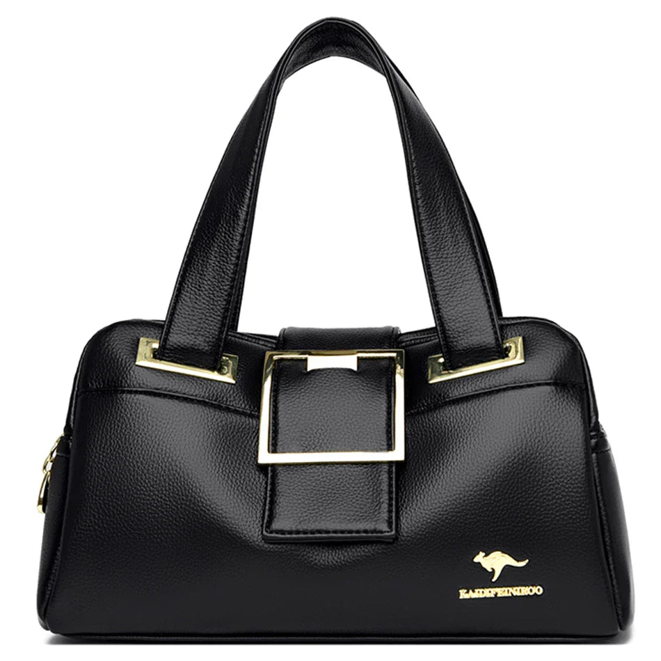 Women Multi-layers Top-handle Bag Quality Leather Handbags Purses Female Luxury Designer Large Capacity Boston Ladies Sac A Main