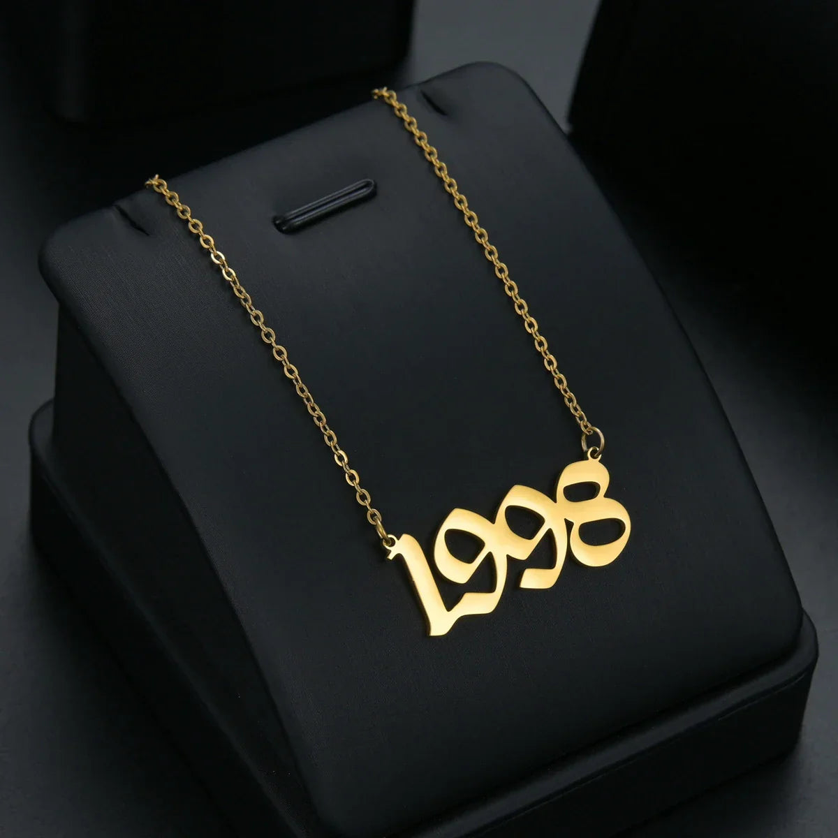 Stainless Steel Birth Year Necklaces For Women Men Gold Silver Color Neck Chain Choker Male Female Pendant Necklace Jewelry