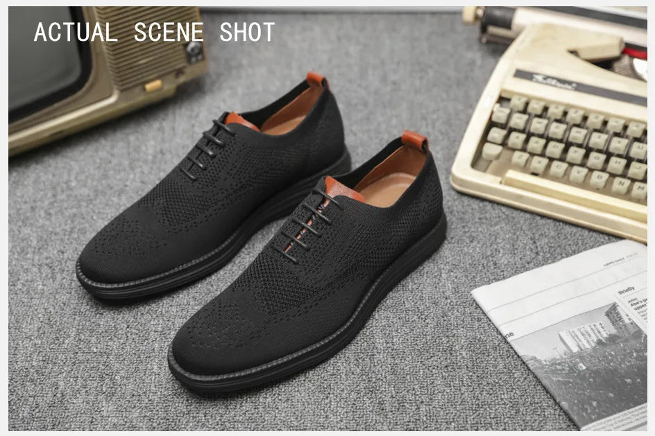 Male Sneakers Summer Knitted Mesh Casual Shoes Lightweight Casual Shoes Breathable Walking Footwear Shoes For Men