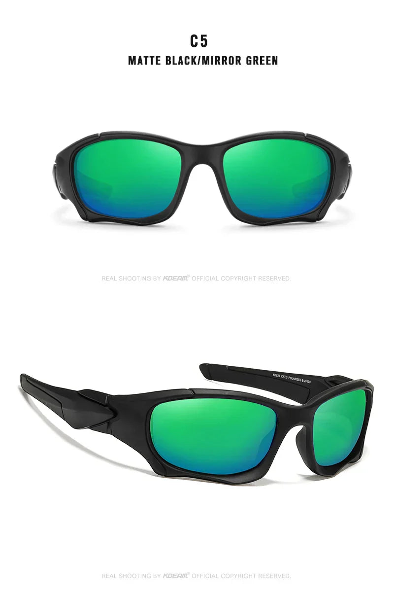 Outdoor Sports Polarized Sunglasses Men Curve Cutting Frame Stress-Resistant Lens Shield Sun Glasses Women KD0623