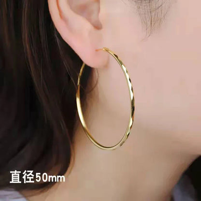 Women's Big Hoop Earrings, New Collection 100% 925 Sterling Silver Jewelry Fashion Women18K Golden серьги кольца