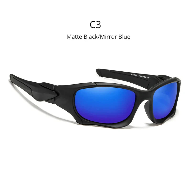 Outdoor Sports Polarized Sunglasses Men Curve Cutting Frame Stress-Resistant Lens Shield Sun Glasses Women KD0623