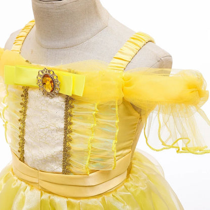 Girls Beauty and Beast Bell Costume Kids Summer Carnival 3 4 5 6 7 8 9 10 Years Dress Kids Princess Performance Cosplay Dresses
