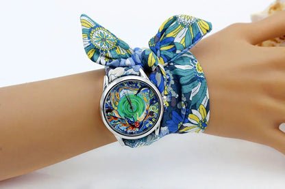 New Ladies Cloth Wristwatch Fashion Women Dress Watch High Quality Silver  Quartz Watch Sweet Girls Watch Fabric Clock