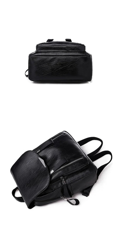 Luxury Backpack For Women Soft PU Leather Backpack Travel Large Capacity School Bag Double Zipper Business Knapsack