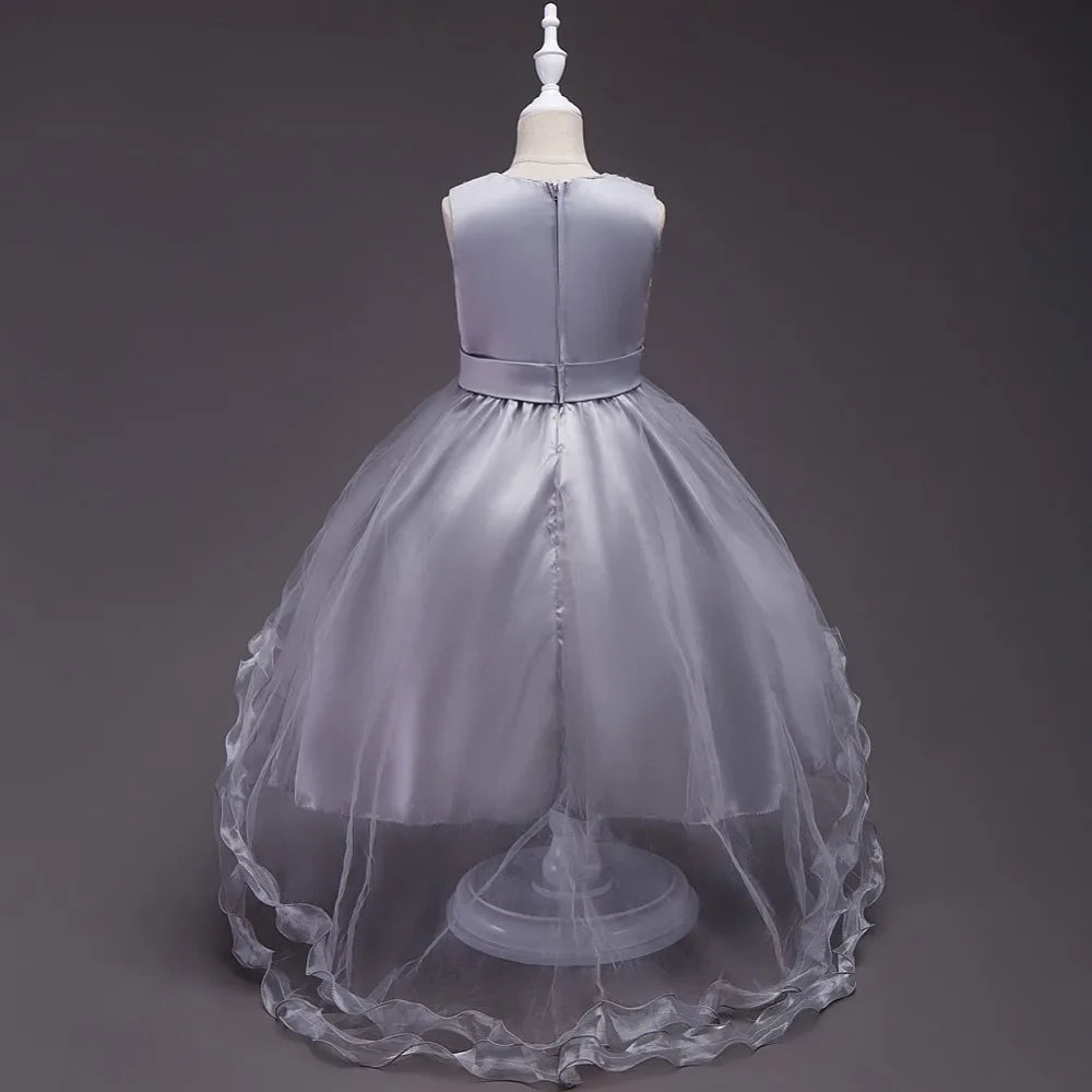 Baby Girls Princess Lace Flower Wedding Christmas Party Tutu Dress Children Kids Elegant Vestidos for 4-15Years Teenager Wear