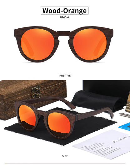Desgin Spring New Style 100% Bamboo Polarized Sunglasses Men Women Fashion Glasses UV400 paper Box 8240