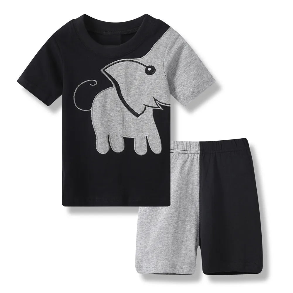 Green Crocodile Baby Boy Clothes Set Bike Children Tee Shirts Pants Suits Kids Outfit 100% Cotton Tops Panties 2 3 4 5 6 7 Years