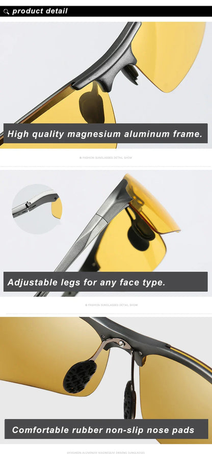 Top Anti-glare Day Night Vision Glasses For Driving Men Polarized Sunglasses Photochromic Driver Goggles Glasses zonnebril heren