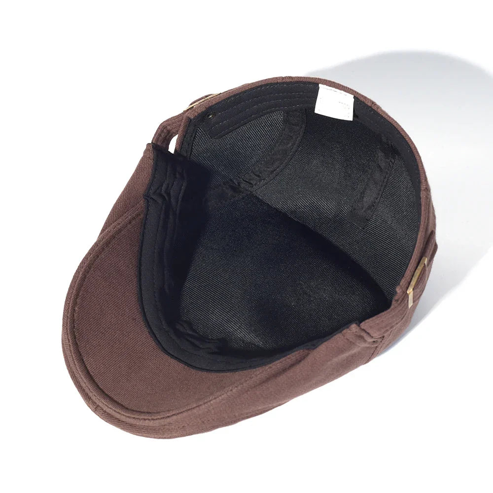 Cotton Adjustable Newsboy Caps Men Woman Casual Beret Flat Ivy Cap Soft Solid Color Driving Cabbie Hat Unisex Black Gray Hats
