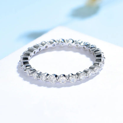 Moissanite Ring 585 14K 10K 18K Rose Gold Half Eternity Bubble Rings for Women Jewelry Wedding Diamond Engagement Band