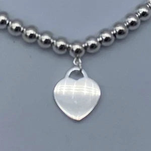 925 Sterling Silver Beads Bracelet Heart Charm Design Fashion Women Girls Lover Best Gift Hot Sale