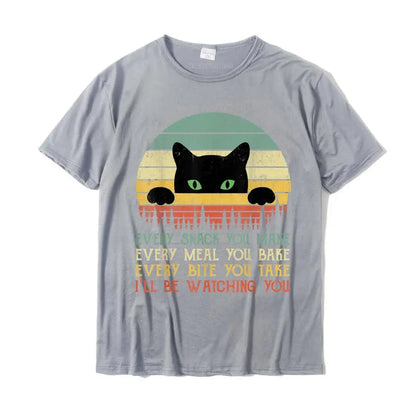 Every Snack You Make Cat Funny Cat Mom Cat Mama Cat Dad T-Shirt Cotton T Shirts For Men Custom T Shirt Rife Printed