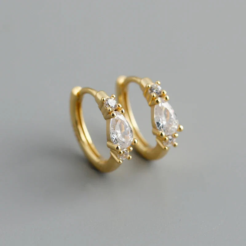 New Arrival Fashion Korean Blue Zircon Spike Geometric Stud Earrings for Women Real 925 Sterling Silver Gothic Jewelry