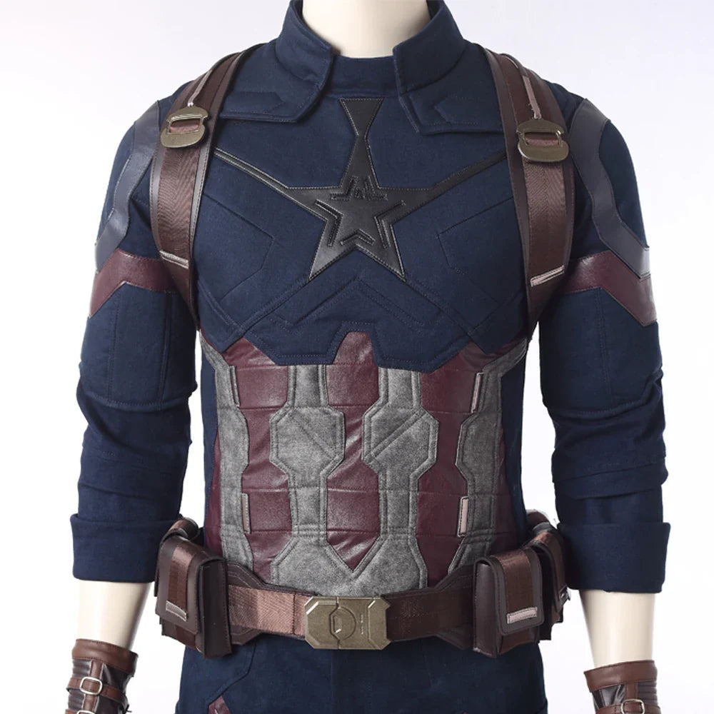 Movie Infinity War Superhero Captain Steve Rogers Cosplay Costume Men Outfit for Adult Men Halloween Uniforms Free Custom Made