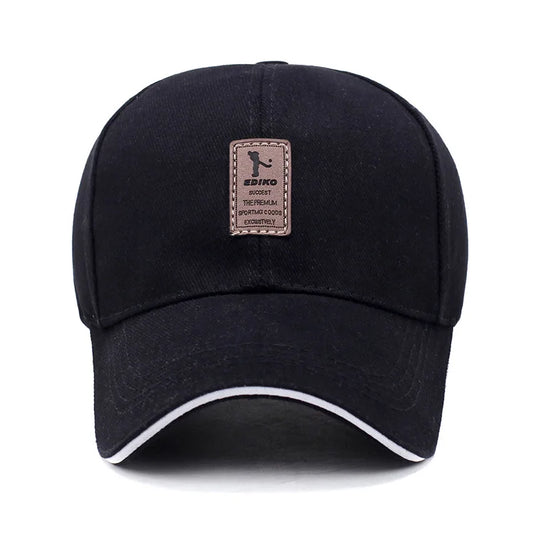 Men Structured Baseball Cap Solid Cotton Snapback Spring Autumn Women Label Stick