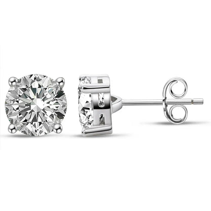3mm/4mm/5mm/6.5mm/8mm/9mm/10mm/11mm Certified D VVS1 Moissanite Stud Earrings 925 Silver Earrings For Women Men Jewelry
