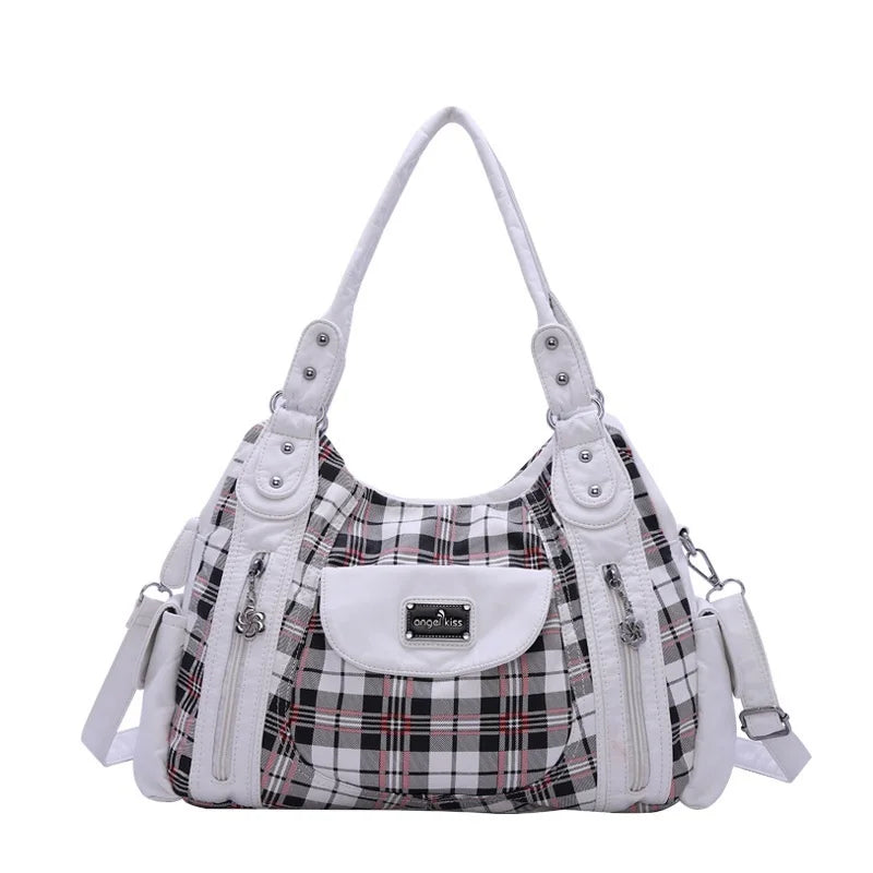 Women Handhag Designers Luxury Hand bags Fashion Women Plaid Shoulder Bags Female Top-handle Bags Large Purse Hobos