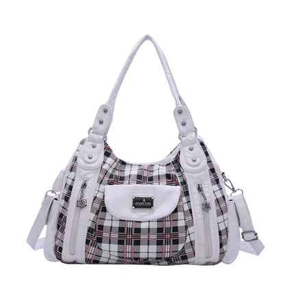 Women Handhag Designers Luxury Hand bags Fashion Women Plaid Shoulder Bags Female Top-handle Bags Large Purse Hobos