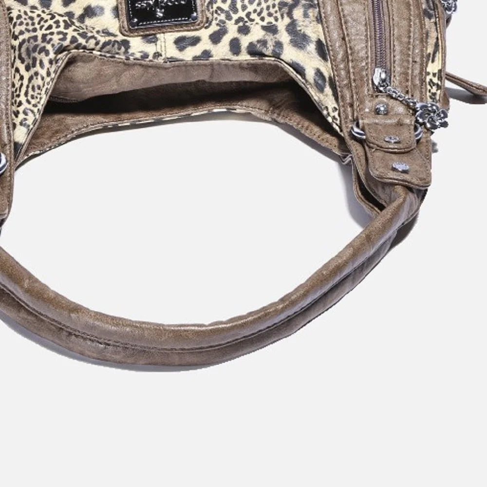 Women Handbags Leopard Bag Top-handle Handbag Fashion Satchel Dumpling Pack Shoulder Bag Tote Bag Hobos Large Purse