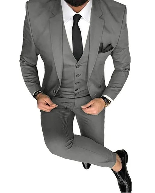 Ternos Masculinos de Baile Smoking Slim Fit 3 Peças Ternos de Casamento para Noivos