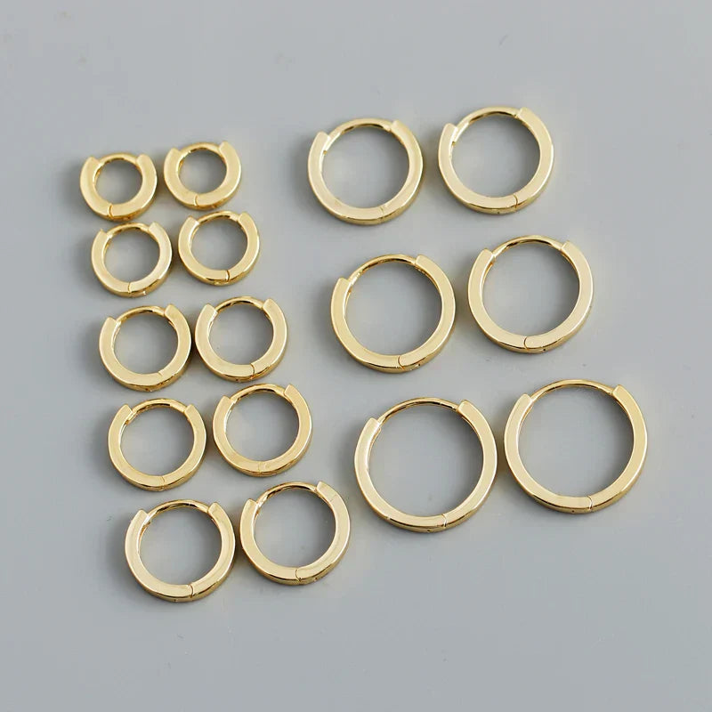 925 Sterling Silver Minimalist Punk Rock Circle Hoop Earrings for Women Men Goth Piercing Ear Buckle Charm Fine Jewelry