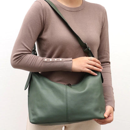 Luxury Women Cowhide Crossbody Bag Large Casual Shoulder Purse Wide Strap Handbag Female Daily 100% Genuine Leather Hobo Sack
