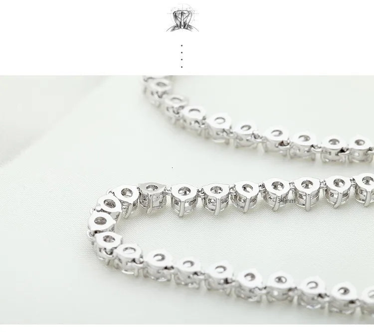 Silver Color 3 Prong Round Cubic Zirconia Necklace Earring Bridal Jewelry Set Simple Design Bride Wedding Accessories