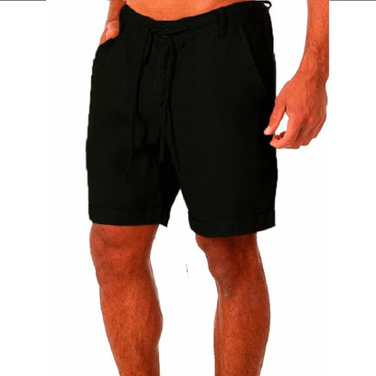 New Men's Cotton Linen shorts Pants Male Summer Breathable Solid Color Linen Trousers Fitness Streetwear S-4XL