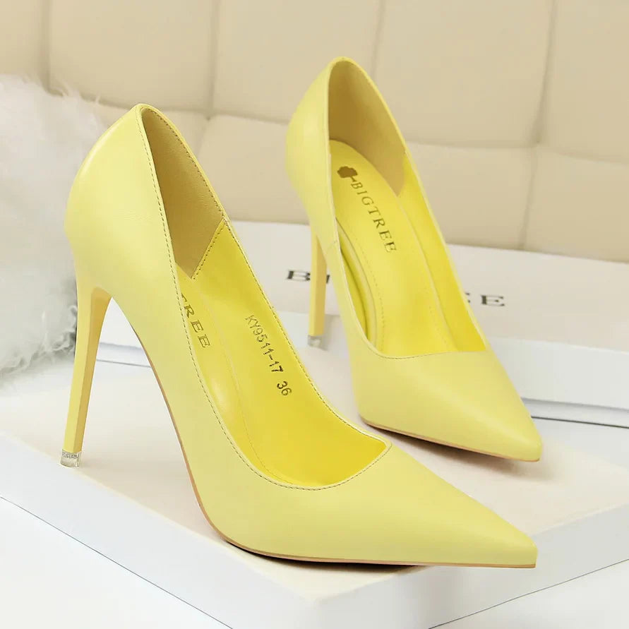 2023 Women 7.5cm 10.5cm High Heels Pumps Lady Wedding Bridal Scarpins Stripper Low Heels Plus Size Fetish Party Blue Pink Shoes